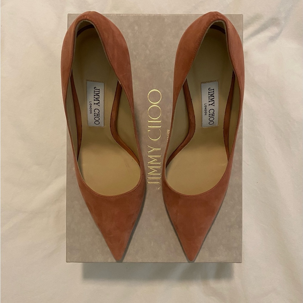 Jimmy Choo Love 85 Pump in Rosewood Suede sz38.5